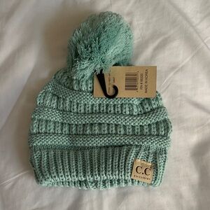 C.C Kids Light Green Pom Pom Hat